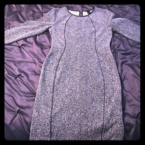 Tweed Dress Faux Leather Trim